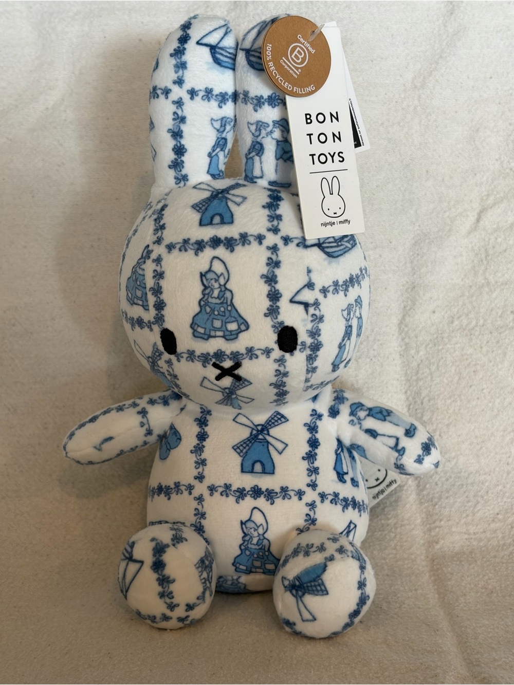 Bonton Blue & White Printed Miffy Plush Toy